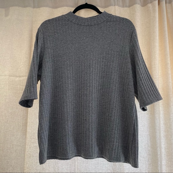 Joe Fresh High Neck Ribbed Dress Top - Grey - Size 2X - Basics - Staple Piece - Picture 2 of 6